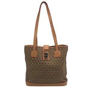 Dooney & Bourke Tan & Brown Monogram Canvas Vintage Tote